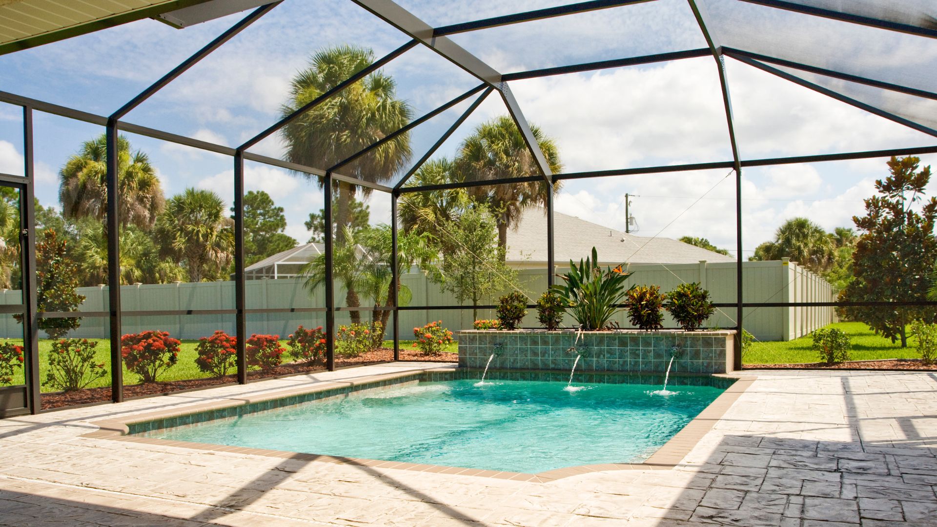 Pool enclosure washing